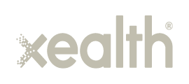 Xealth logo in grey